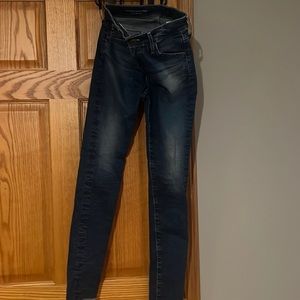 AG skinny ankle dark blue jeans